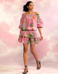 CYNTHIA ROWLEYNola Smocked Skirt - Pink 9 CYNTHIA ROWLEYNola Smocked Skirt - Pink -Cynthia Rowley Shop Nola Smocked Skirt 20230413214717 3