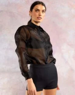 CYNTHIA ROWLEYOrganza Button Down Shirt