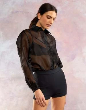 CYNTHIA ROWLEYOrganza Button Down Shirt 3 CYNTHIA ROWLEYOrganza Button Down Shirt - Image 3