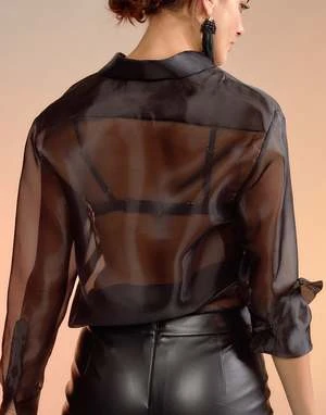 CYNTHIA ROWLEYOrganza Button Down Shirt 6 CYNTHIA ROWLEYOrganza Button Down Shirt - Image 6