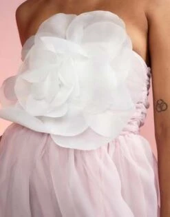 CYNTHIA ROWLEYOrganza Flower Strapless Dress - LGHTPK -Cynthia Rowley Shop Organza Flower Strapless Dress 20230221222140 2