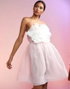 CYNTHIA ROWLEYOrganza Flower Strapless Dress - LGHTPK -Cynthia Rowley Shop Organza Flower Strapless Dress 20230221222140