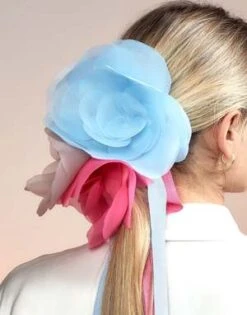 CYNTHIA ROWLEYOrganza Flower Ties - Blue -Cynthia Rowley Shop Organza Flower Ties 20221211234822 2