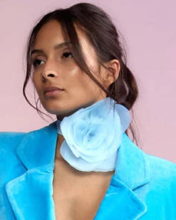 CYNTHIA ROWLEYOrganza Flower Ties - Blue