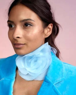 CYNTHIA ROWLEYOrganza Flower Ties - Blue -Cynthia Rowley Shop Organza Flower Ties 20221211234823 1