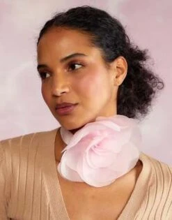 CYNTHIA ROWLEYOrganza Flower Ties - Light Pink