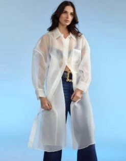 CYNTHIA ROWLEYOrganza Shirt Dress - White -Cynthia Rowley Shop Organza Shirt Dress 20221222035328 2