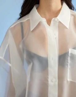 CYNTHIA ROWLEYOrganza Shirt Dress - White -Cynthia Rowley Shop Organza Shirt Dress 20221222035329 2