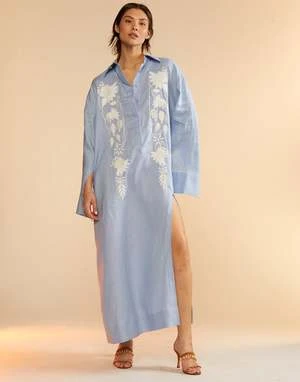 CYNTHIA ROWLEYPiana Embroidered Dress - Blue 4 CYNTHIA ROWLEYPiana Embroidered Dress - Blue - Image 4