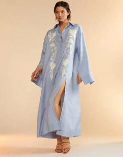 CYNTHIA ROWLEYPiana Embroidered Dress - Blue 14 CYNTHIA ROWLEYPiana Embroidered Dress - Blue -Cynthia Rowley Shop Piana Embroidered Dress 20230729225419 3