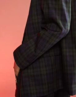 CYNTHIA ROWLEYPlaid Oversized Blazer - Black/White -Cynthia Rowley Shop Plaid Oversized Blazer 20230927193220