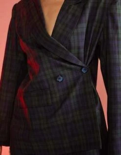 CYNTHIA ROWLEYPlaid Oversized Blazer - Black/White -Cynthia Rowley Shop Plaid Oversized Blazer 20230927193221