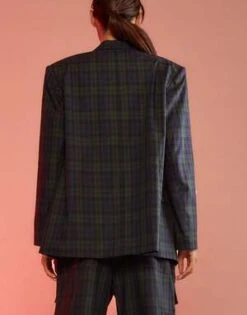 CYNTHIA ROWLEYPlaid Oversized Blazer - Black/White -Cynthia Rowley Shop Plaid Oversized Blazer 20230927193221 3