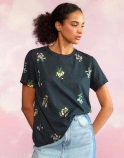 CYNTHIA ROWLEYPrinted T-Shirt - Black Multi -Cynthia Rowley Shop Printed T Shirt 20230425173814 2