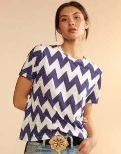 CYNTHIA ROWLEYPrinted T-Shirt - Navy/White