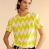 CYNTHIA ROWLEYPrinted T-Shirt - Yellow/White