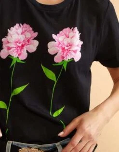 CYNTHIA ROWLEYPrinted T-Shirt - Flower/Black -Cynthia Rowley Shop Printed T Shirt 20230817195143 2