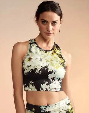 CYNTHIA ROWLEYRacer Bonded Tank - Smokey/Black Floral 2 CYNTHIA ROWLEYRacer Bonded Tank - Smokey/Black Floral - Image 2