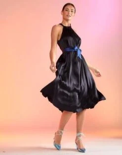 CYNTHIA ROWLEYSalerno Silk Halter Dress - Black -Cynthia Rowley Shop Salerno Silk Halter Dress 20230224234212 1