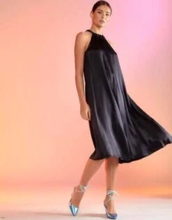 CYNTHIA ROWLEYSalerno Silk Halter Dress - Black -Cynthia Rowley Shop Salerno Silk Halter Dress 20230224234212 3