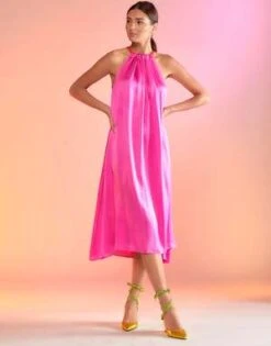 CYNTHIA ROWLEYSalerno Silk Halter Dress - HTPNK -Cynthia Rowley Shop Salerno Silk Halter Dress 20230224234217 3