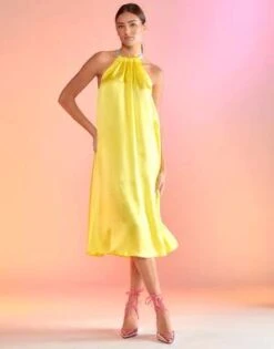 CYNTHIA ROWLEYSalerno Silk Halter Dress - Yellow -Cynthia Rowley Shop Salerno Silk Halter Dress 20230224234222 1