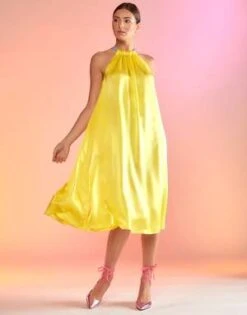 CYNTHIA ROWLEYSalerno Silk Halter Dress - Yellow -Cynthia Rowley Shop Salerno Silk Halter Dress 20230224234222