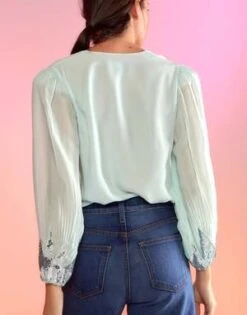 CYNTHIA ROWLEYSelene Sequin Blouse - MINT -Cynthia Rowley Shop Selene Sequin Blouse 20230303185134 3