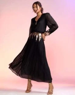 CYNTHIA ROWLEYSelene Sequin Skirt - Black