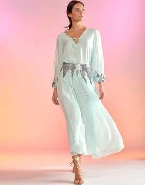 CYNTHIA ROWLEYSelene Sequin Skirt - MINT 1 CYNTHIA ROWLEYSelene Sequin Skirt - MINT