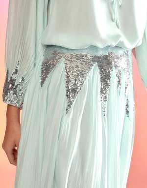 CYNTHIA ROWLEYSelene Sequin Skirt - MINT 5 CYNTHIA ROWLEYSelene Sequin Skirt - MINT - Image 5