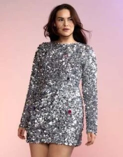 CYNTHIA ROWLEYSerena Sequin Dress - Silver -Cynthia Rowley Shop Serena Sequin Dress 20221220120646