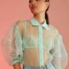 CYNTHIA ROWLEYSheer Bliss Blouse - Mint