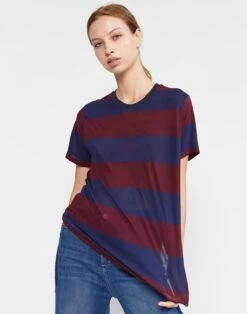 CYNTHIA ROWLEY Printed Stripes Tee