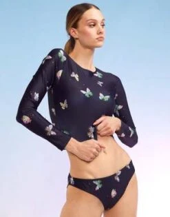 CYNTHIA ROWLEYSunkissed Bikini Bottom - Blue Multi Butterfly