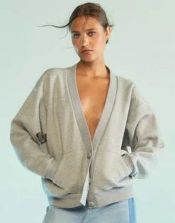 CYNTHIA ROWLEYSweatshirt Cardigan - Heather Grey -Cynthia Rowley Shop Sweatshirt Cardigan 20230822215132