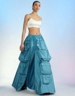 CYNTHIA ROWLEYTaffeta Cargo Skirt - Blue -Cynthia Rowley Shop Taffeta Cargo Skirt 20230729225544 2