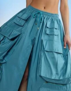 CYNTHIA ROWLEYTaffeta Cargo Skirt - Blue -Cynthia Rowley Shop Taffeta Cargo Skirt 20230729225545 3