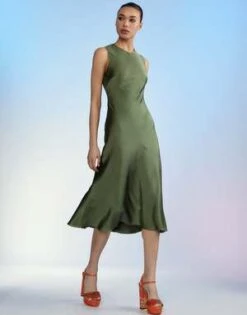 CYNTHIA ROWLEYThe Silk Dress - Dark Green -Cynthia Rowley Shop The Silk Dress 20230527005037
