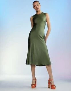 CYNTHIA ROWLEYThe Silk Dress - Dark Green -Cynthia Rowley Shop The Silk Dress 20230527005038
