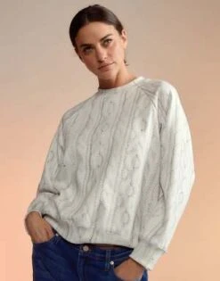 CYNTHIA ROWLEYTrompe Loeil Printed Jumper - White