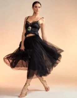 CYNTHIA ROWLEYTulle Skirt - Black