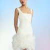 CYNTHIA ROWLEY Kourtney Organza Flower Hem Dress