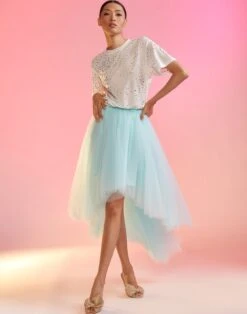 CYNTHIA ROWLEY High Low Tulle Skirt -Cynthia Rowley Shop aqua4