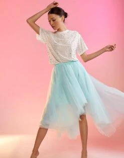 CYNTHIA ROWLEY High Low Tulle Skirt -Cynthia Rowley Shop aqua5