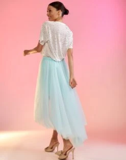CYNTHIA ROWLEY High Low Tulle Skirt -Cynthia Rowley Shop aqua6
