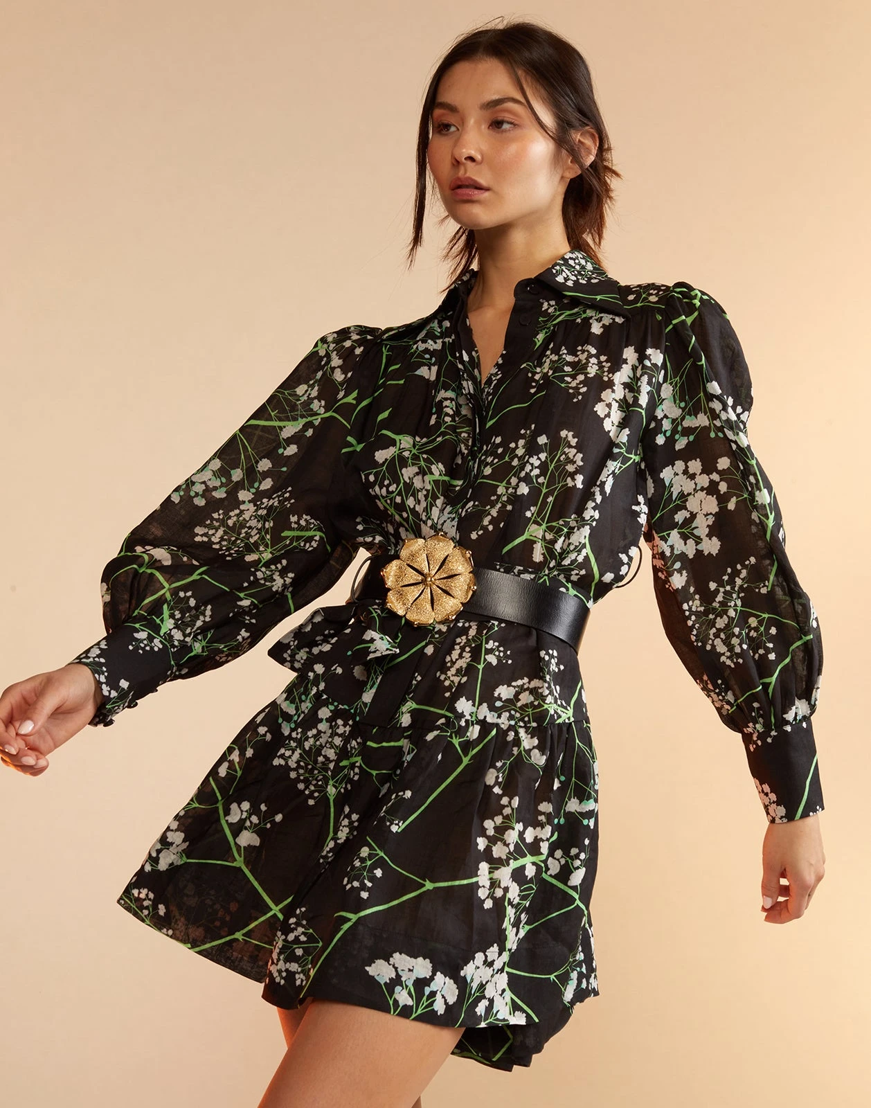 CYNTHIA ROWLEY Baby's Breath Shirt Dress 8 CYNTHIA ROWLEY Baby's Breath Shirt Dress - Image 8