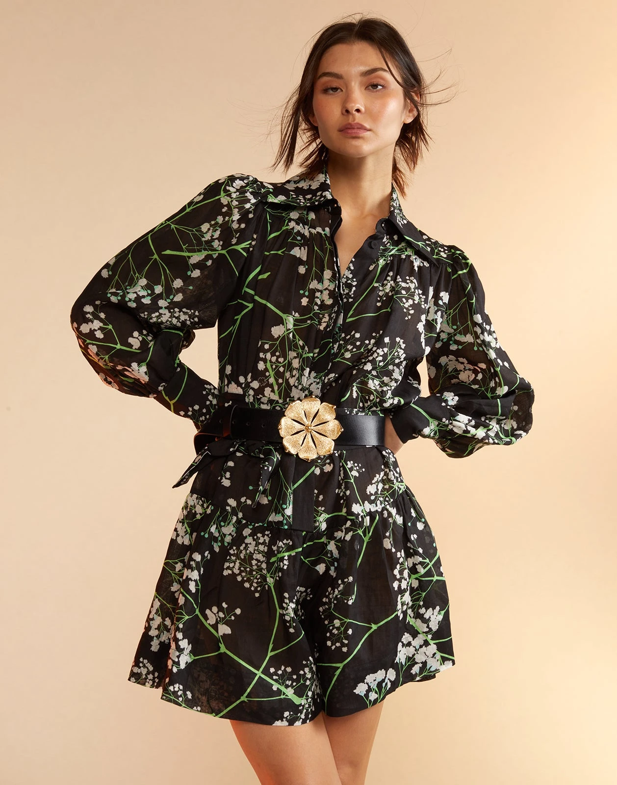 CYNTHIA ROWLEY Baby's Breath Shirt Dress 2 CYNTHIA ROWLEY Baby's Breath Shirt Dress - Image 2