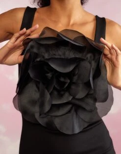 CYNTHIA ROWLEY Sofia Organza Flower Dress -Cynthia Rowley Shop black13