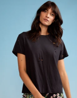 CYNTHIA ROWLEY Distressed Tee